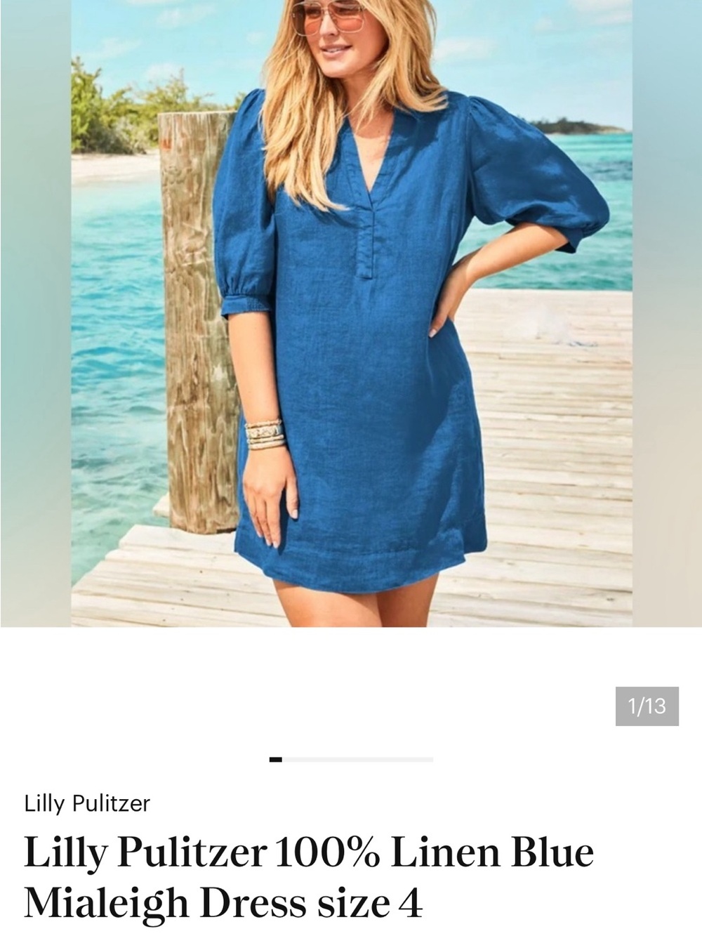 Lilly Pulitzer Linen Shift Dress in Blue